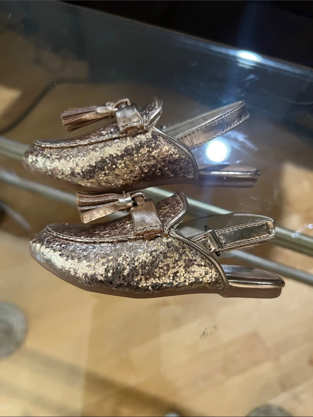 GAP Baby Glitter Tassel Loafers - Rose Gold
